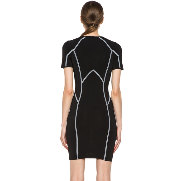 A.L.C. Black Bandage Knit Short Sleeve Evans Dress - Picture 5 of 8